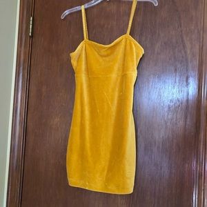 Yellow corduroy dress